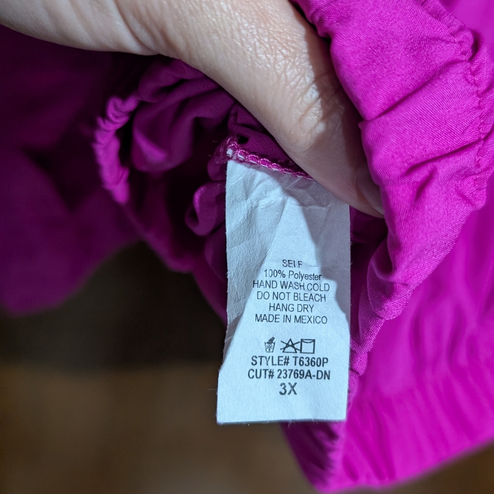 White Birch 3x NWT Vibrant Pink Long Sleeve Blouse - Picture 5 of 6